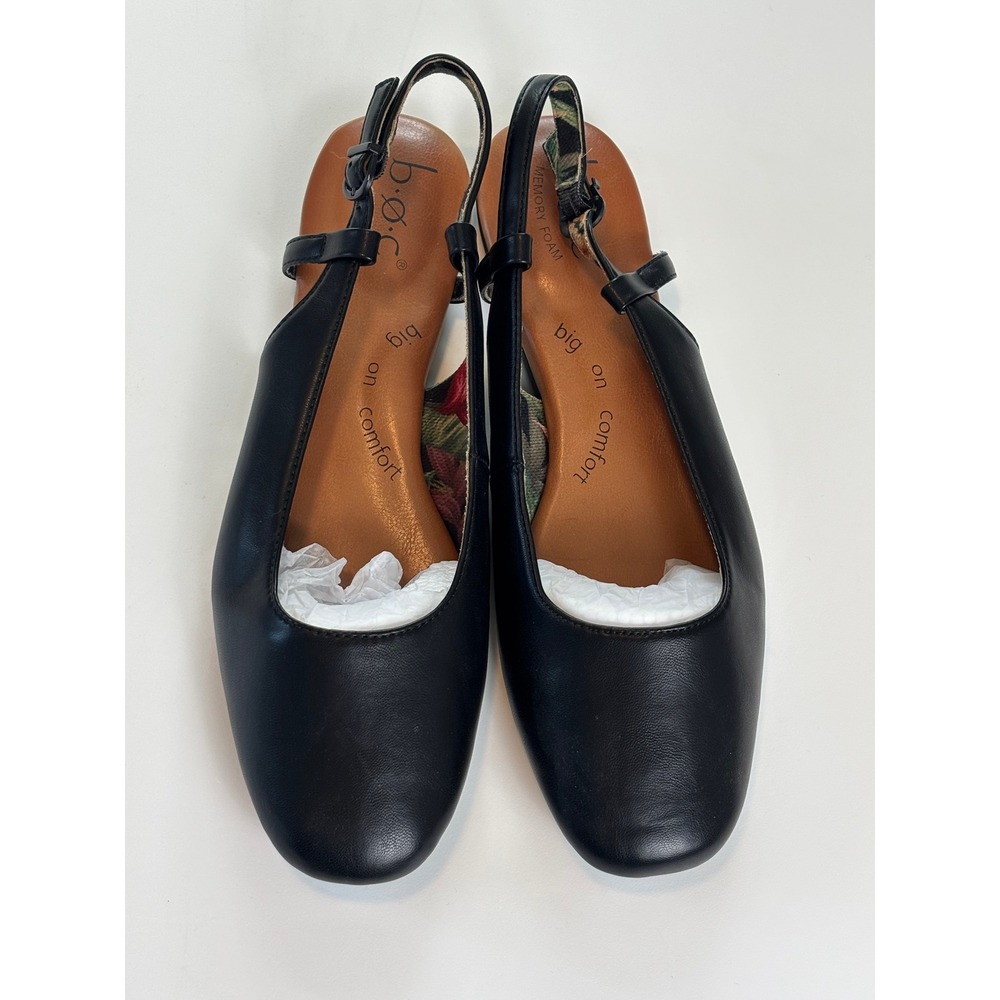 b.o.c. Slingback Flats Black Womens 10M Memory Foam New without tags